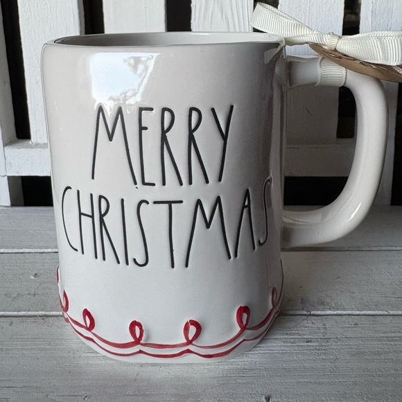 Rae Dunn Merry Christmas Mug - White with Red Accents - Picture 1 of 3